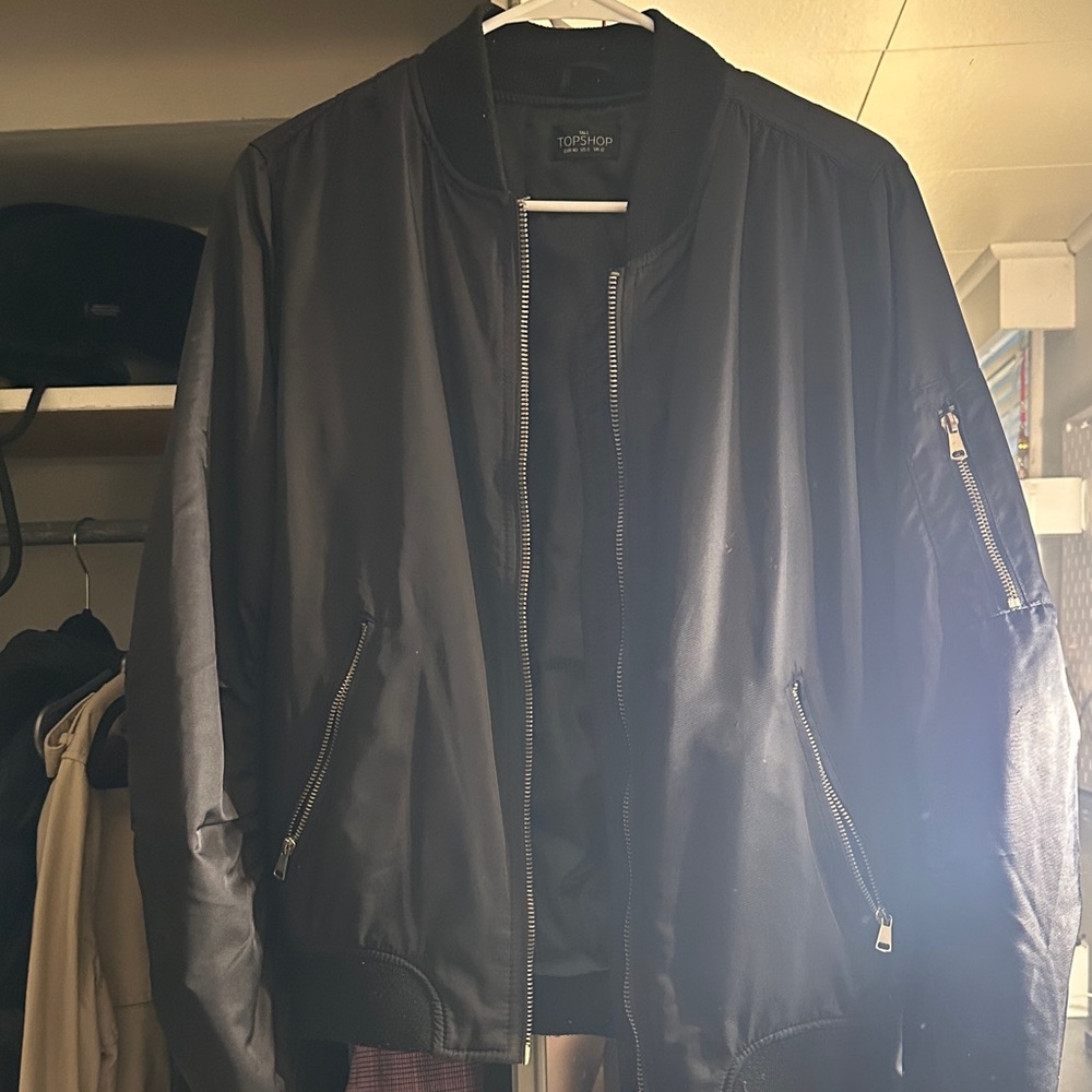Topshop Classic Black Bomber Jacket